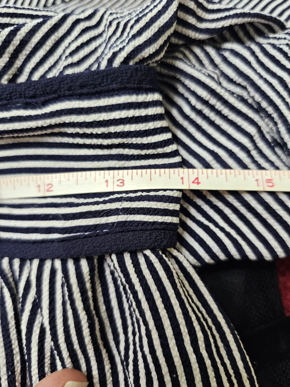 Monteau Navy & White Striped Peplum Blouse - Picture 7 of 8